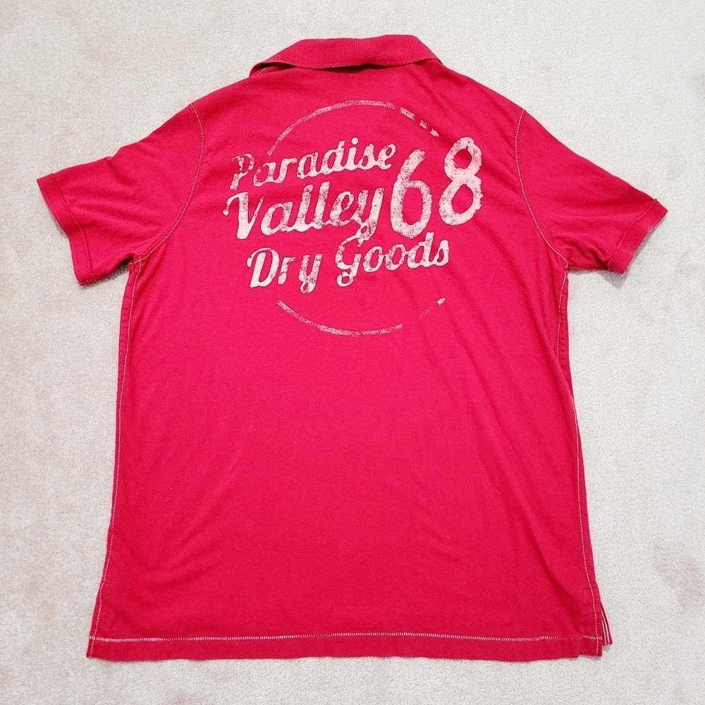 ARIZONA  Men's Y2K polo 100% Cotton Red Color Size XXL Large Logo On Back